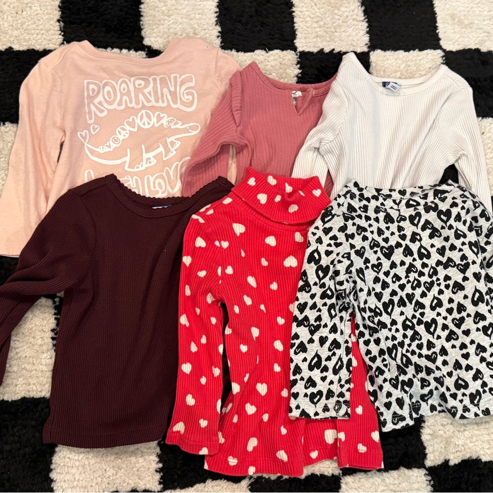 Old Navy Kids Long Sleeve Tees - Pink, Red, White, Black, Burgundy